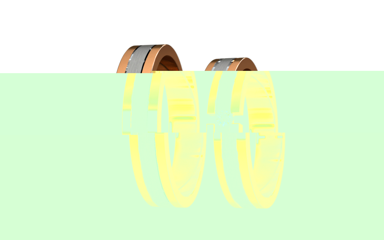 Модель 1040 в красно-белом золоте