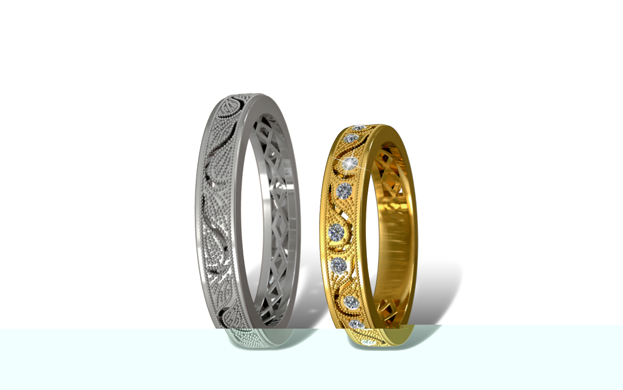 Модель 1127 в белом и желтом золоте